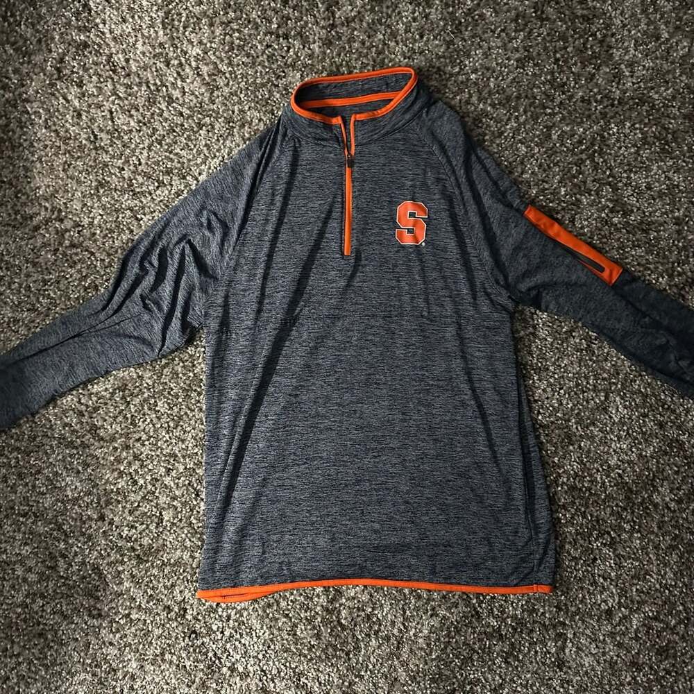 Colosseum Syracuse University 1/4 Zip Pullover Size M Gray Orange